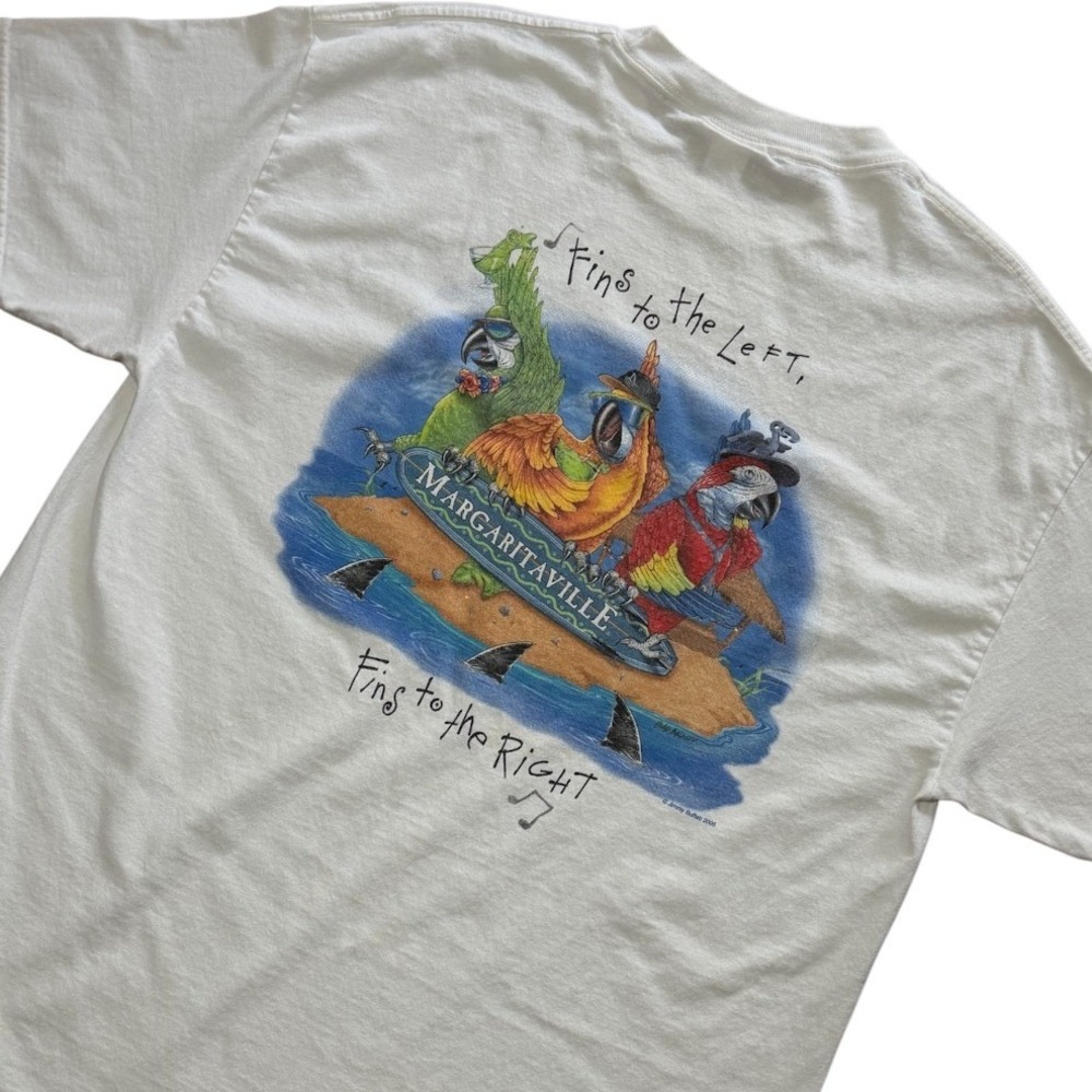 Vintage Y2K Margaritaville Cayman Islands Jimmy Buffet Fish Art Graphic T-shirt - Picture 4 of 9